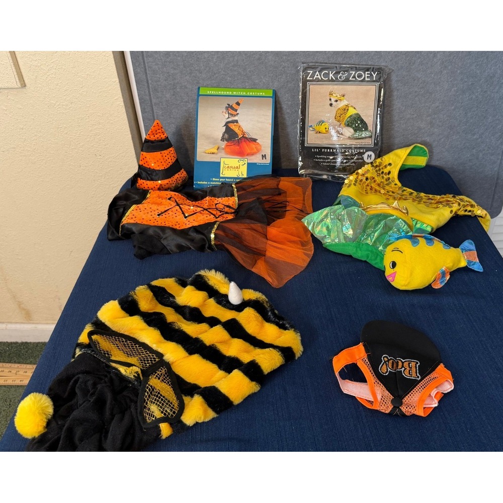 Small Breed Dog Halloween Costumes M Mermaid Witch Bee Hat Zack & Zoey Casual